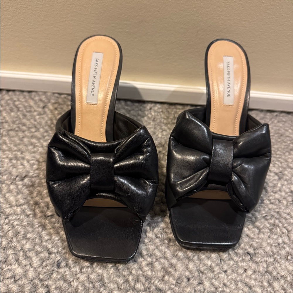 Black Bow Slide Sandals